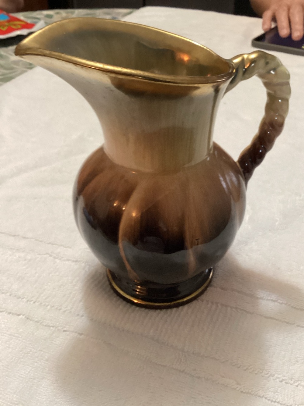 West German Drip Glaze Pitcher Ceramic Pottery Vintage